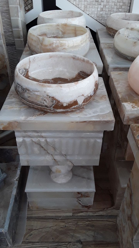 روشویی گوی مرمر عسلی