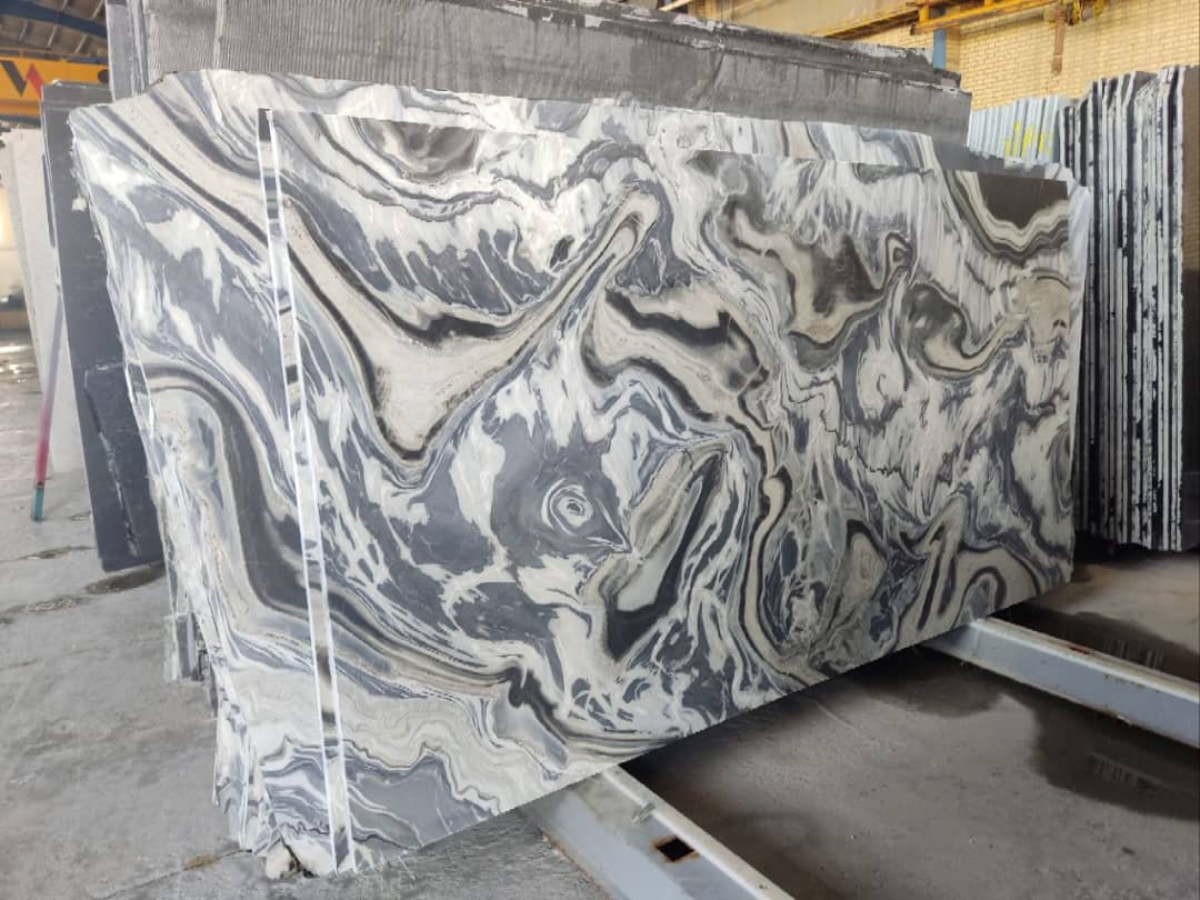 سنگ اسلب سیلور استریم چرمی