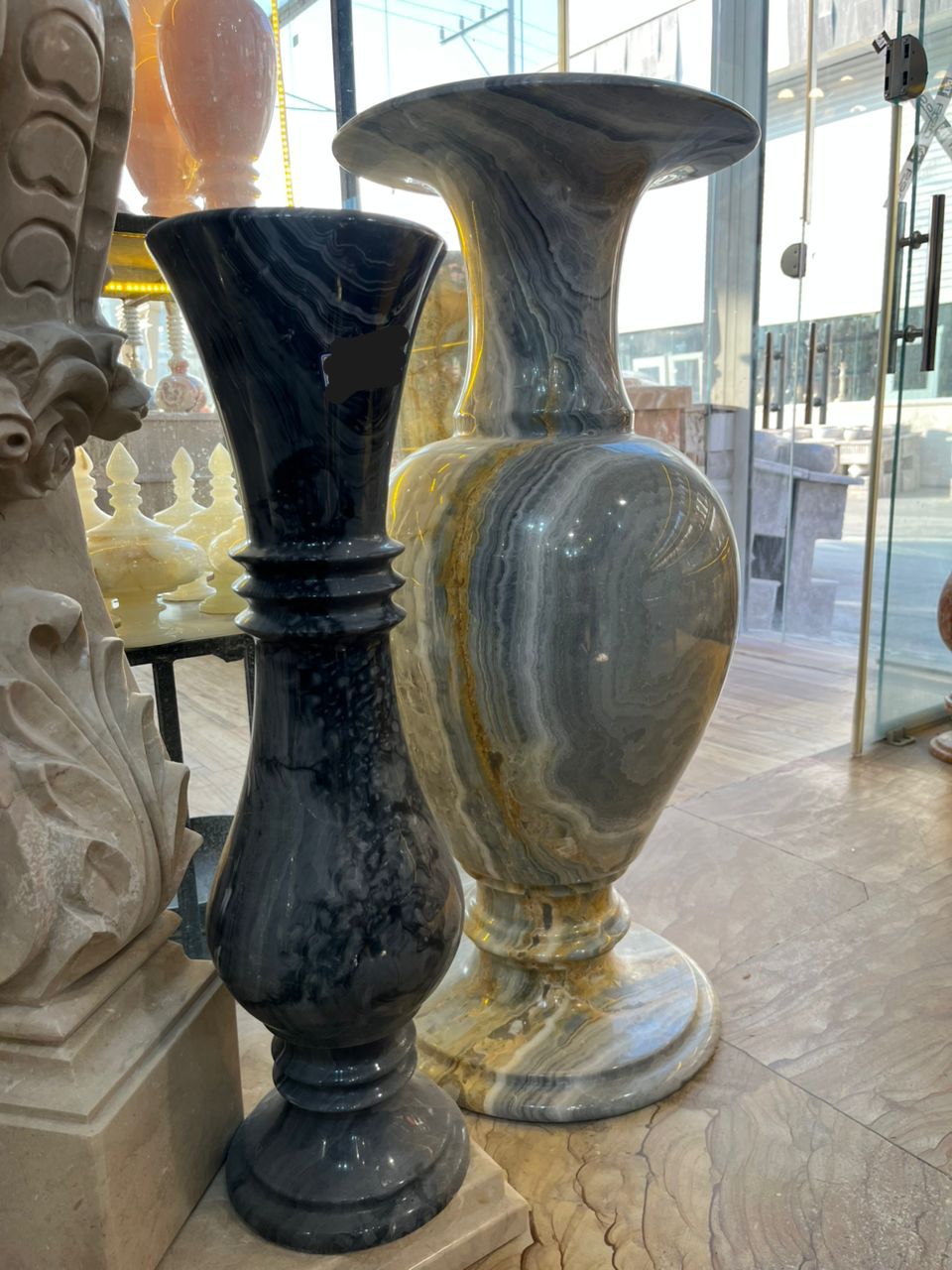 گلدان سنگی مشکی(جفت)